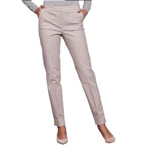 Boden Richmond 7/8 Length Coral Navy Blue Plaid Trouser Pants - 8P